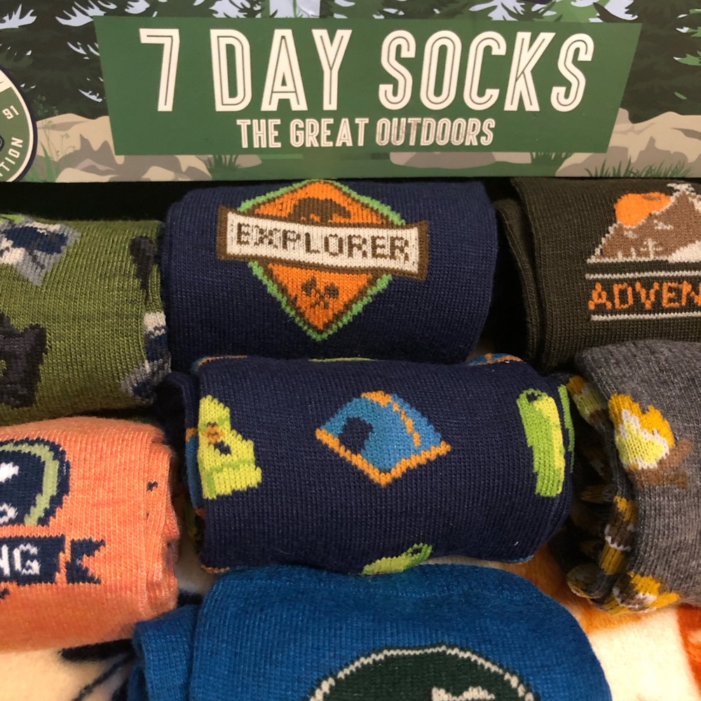 7 Day Socks Explorer Outdoor Camp Pattern